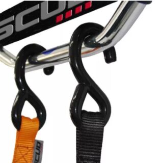 ESTICADOR 25MM COM CATRACA MOSQUETÃO E GANCHO SCUD PAR PRETO ( 000465 )