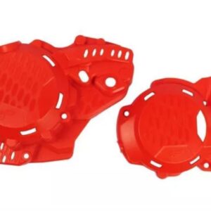 TAMPA LATERAL DO MOTOR KTM 250 EXC 17/23 - 300 EXC 17/23 AMX VERMELHO ( 001159 )