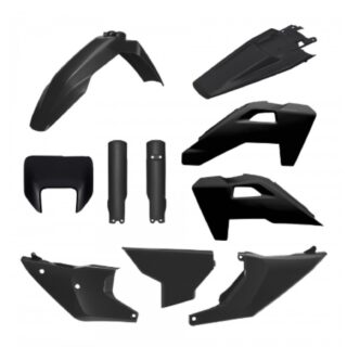 KIT PLÁSTICO COMPLETO HUSQ TE/FE25/26 PRETO POLISPORT ( 002672 )